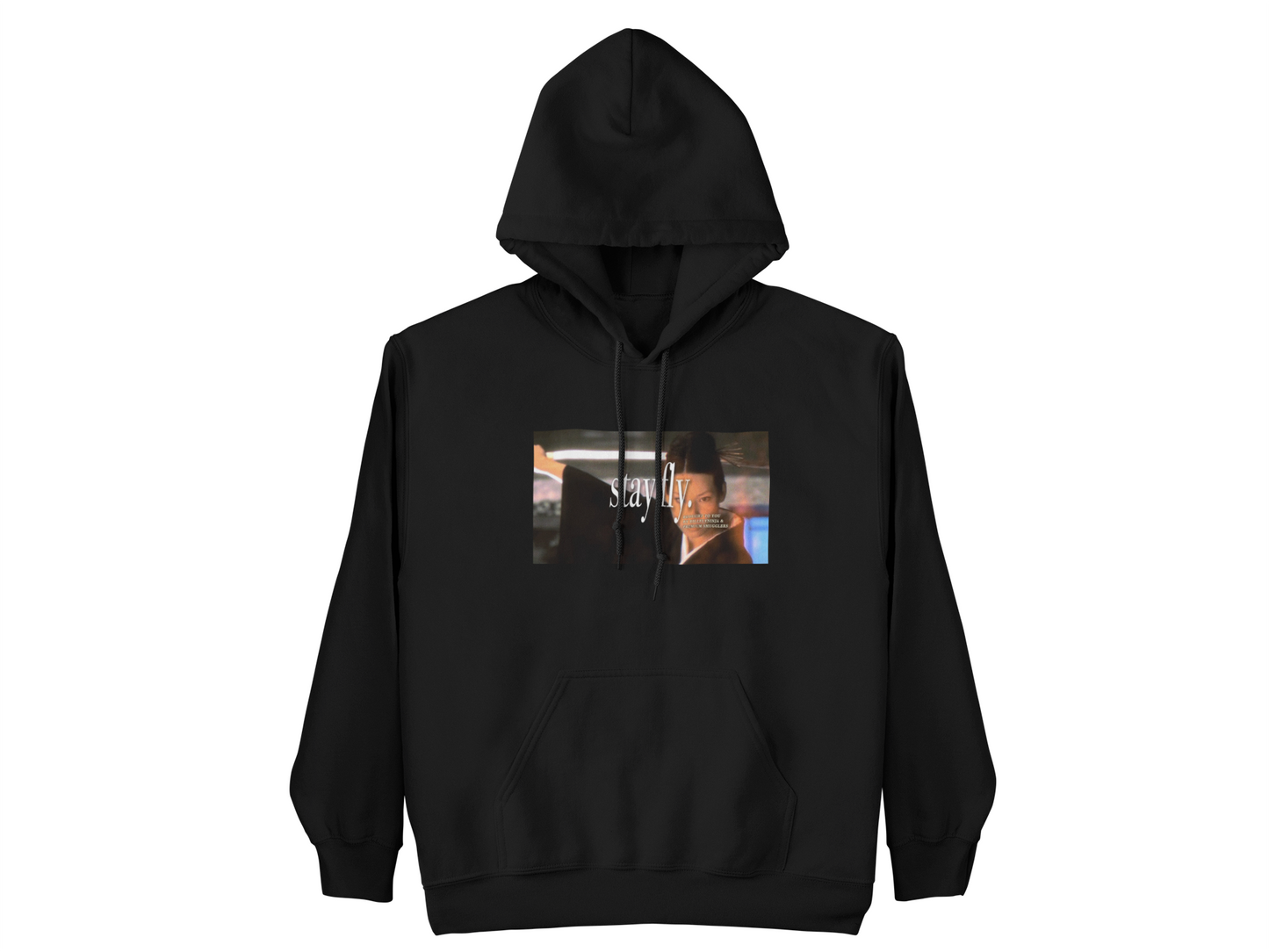 "STAY FLY." KATANA BLOOD BLACK HOODIE